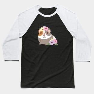 Guinea pig and flowers Baseball T-Shirt